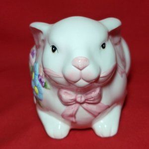 VTG Bunny Rabbit Planter Candle Holder Easter Home Decor